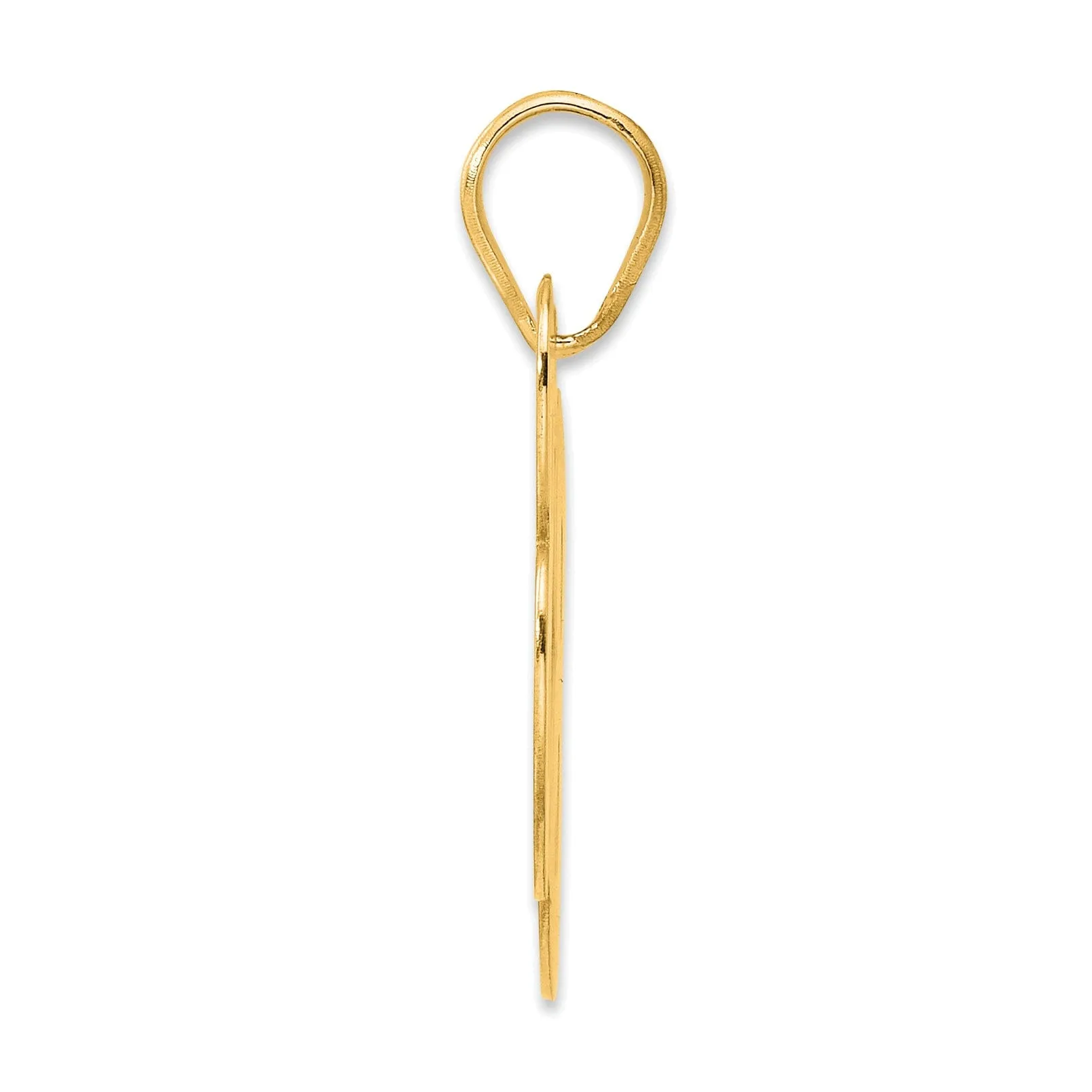 14k Yellow Gold Polished Finish Block Script Design Number 88 Charm Pendant