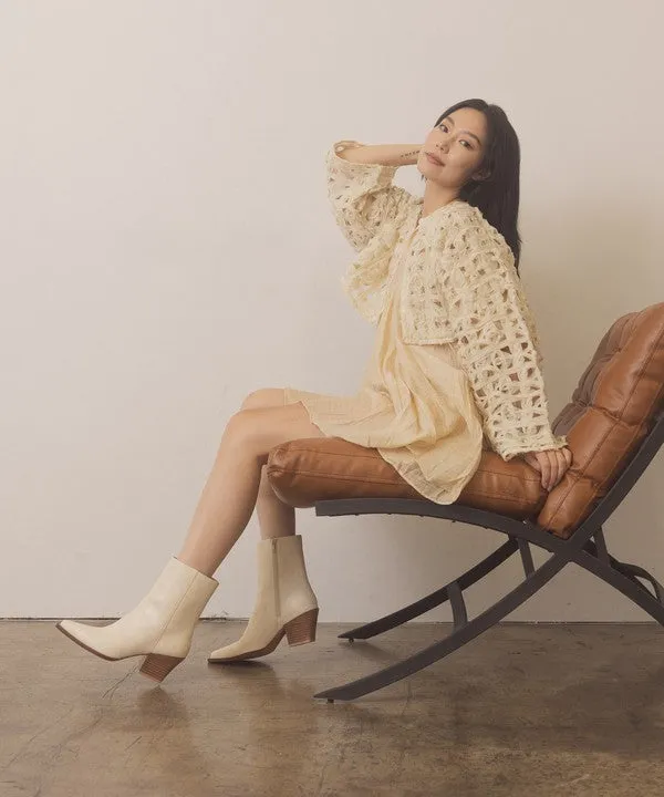 Alligator-Embossed Textured Booties