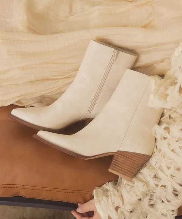 Alligator-Embossed Textured Booties