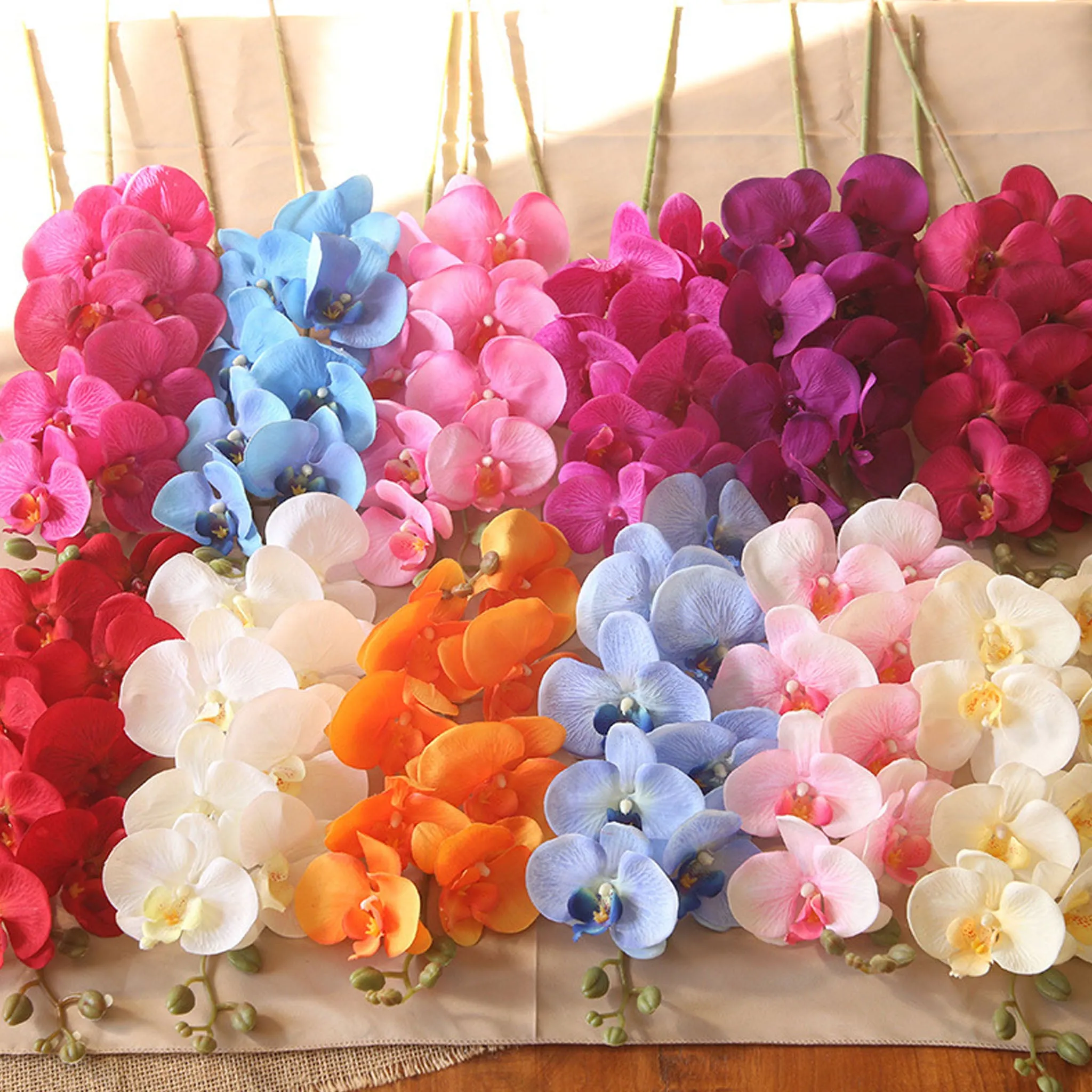 Artificial Orchid Flowers Realistic Phalaenopsis
