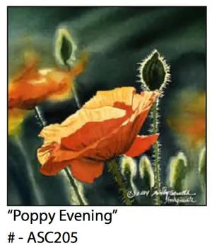 ASC205 "Poppy Evening" ceramic coaster