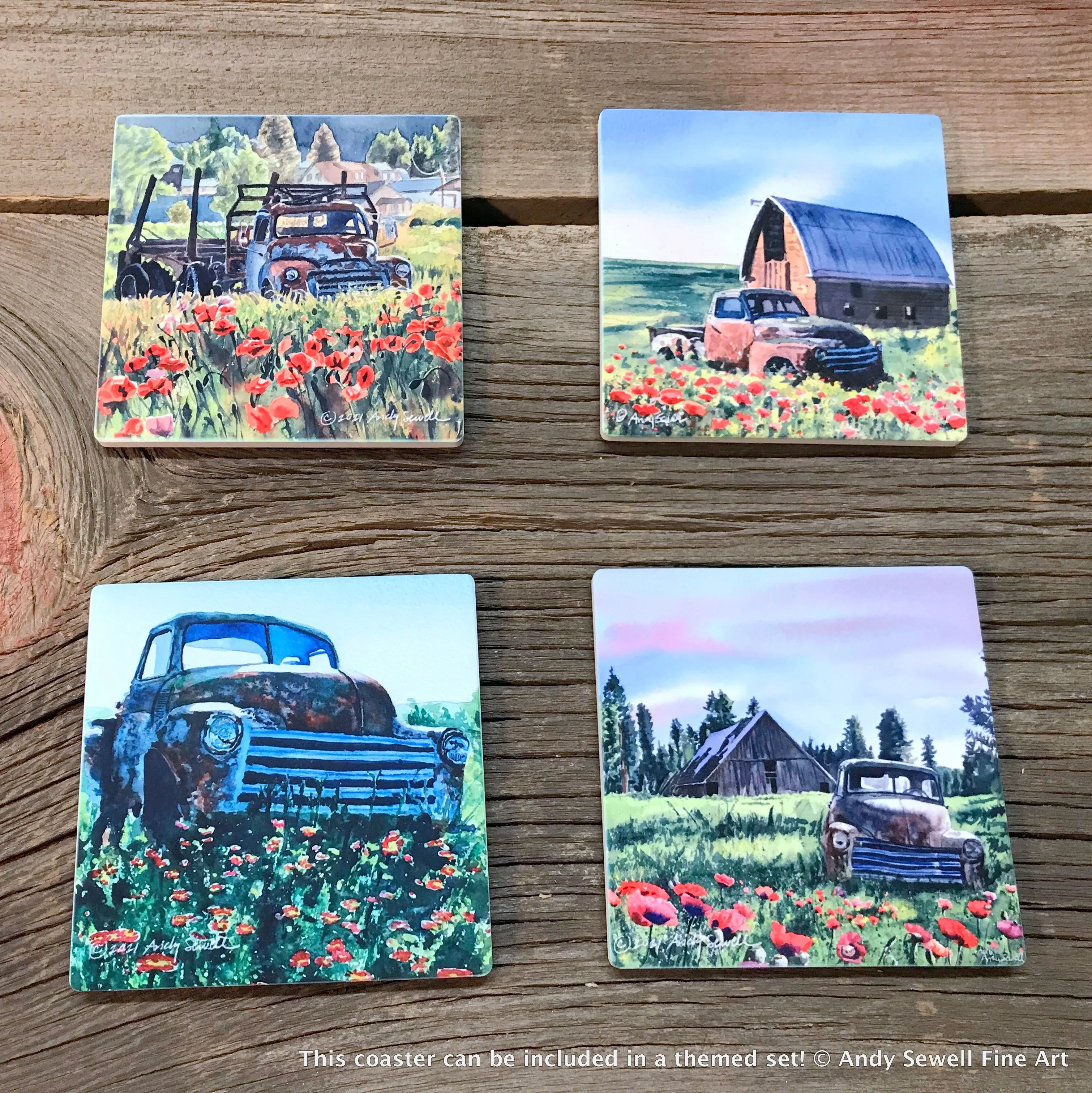 ASC355 “Chevy in the Snow“ ceramic coaster