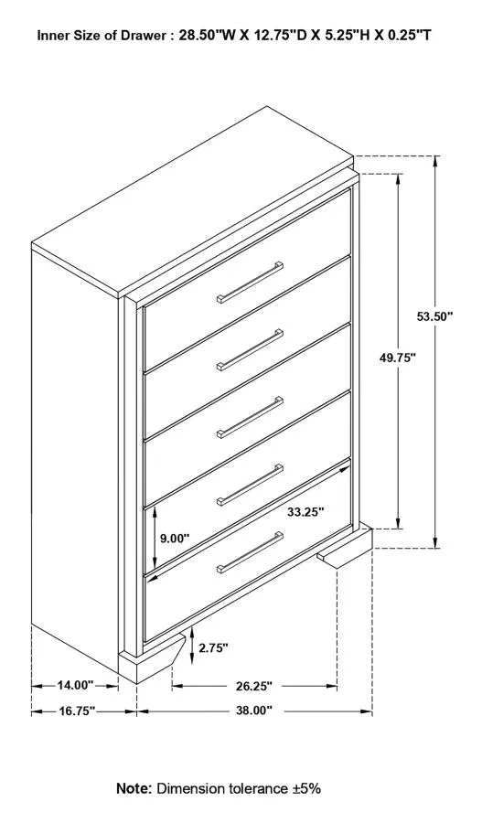 Baker 5-drawer Chest Brown and Light Taupe