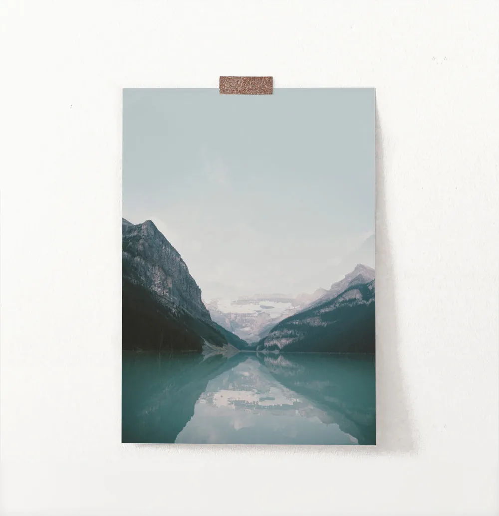 Beautiful Mountain Lake Louise Vivid Photo Art