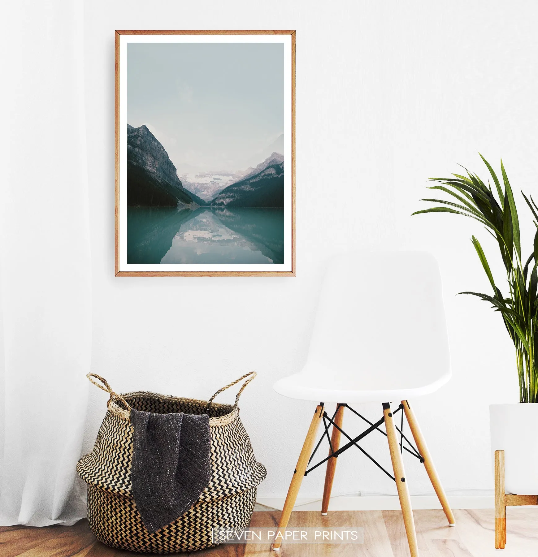 Beautiful Mountain Lake Louise Vivid Photo Art