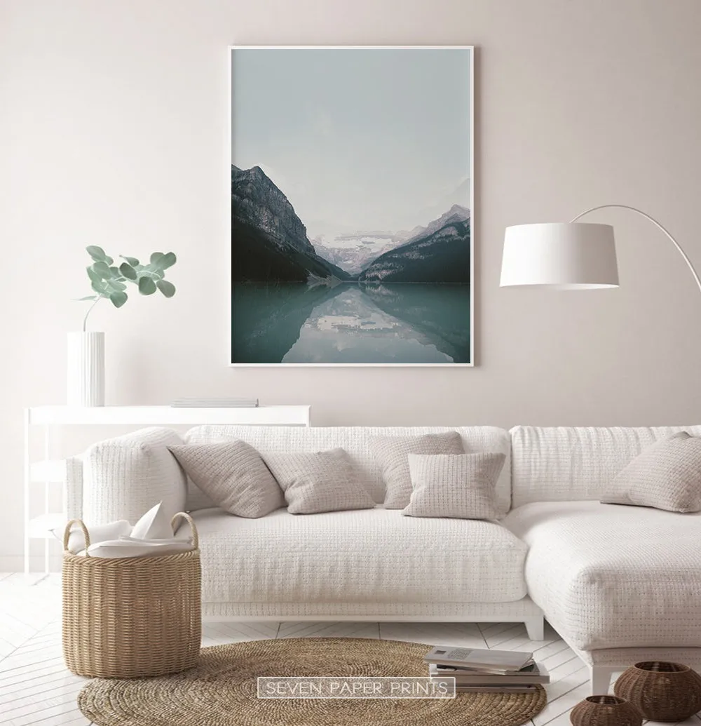 Beautiful Mountain Lake Louise Vivid Photo Art