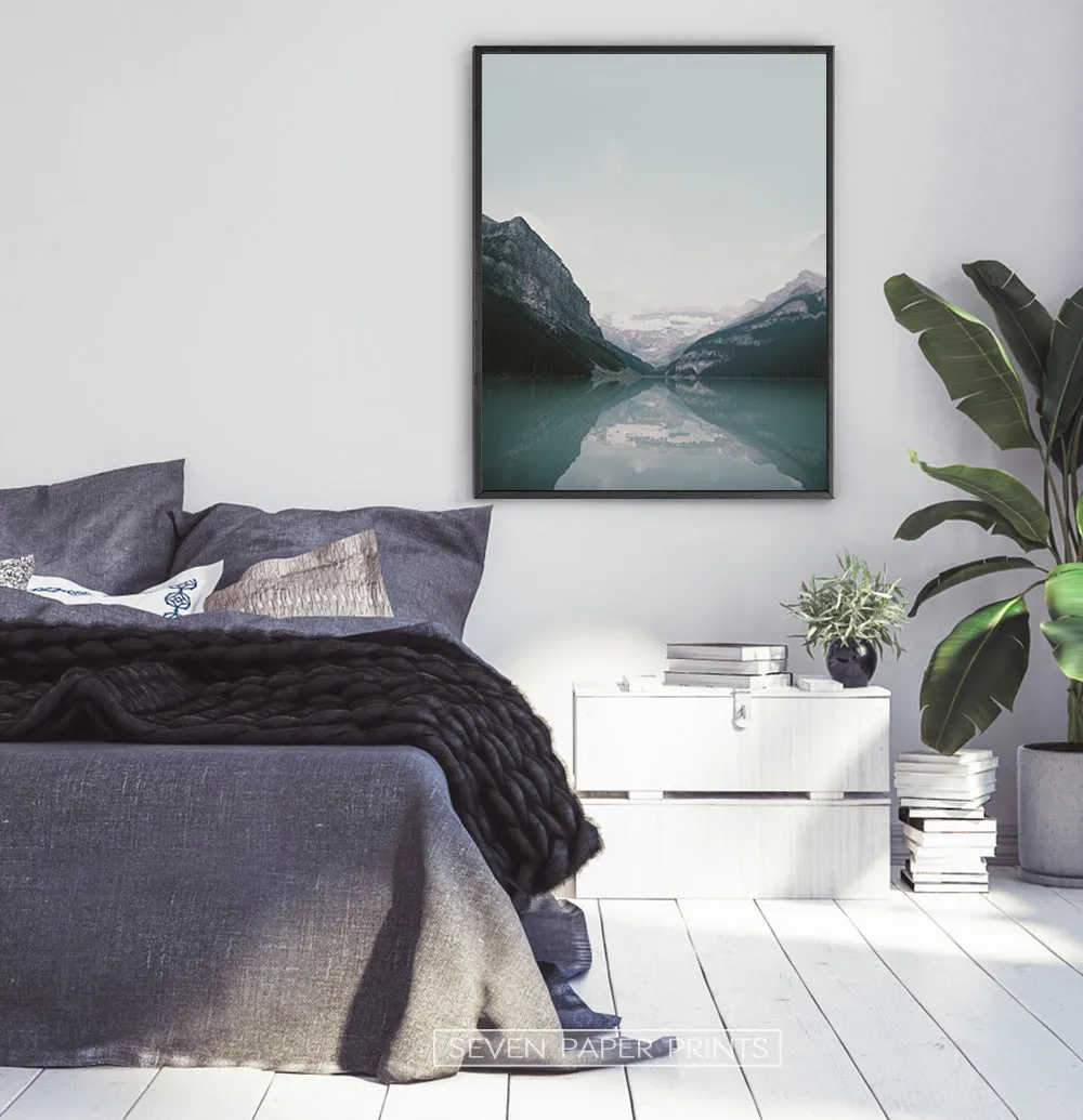 Beautiful Mountain Lake Louise Vivid Photo Art