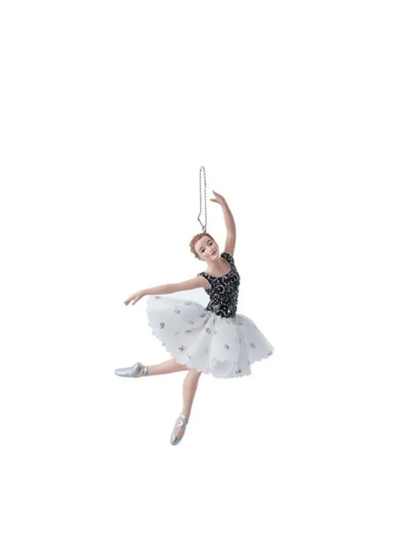 Black & Silver Ballerina Ornament (5.5")