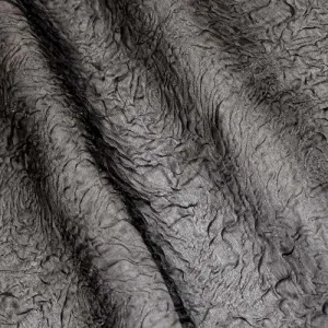 Black/Sparkle Designer Silk Blend Floral Plisse Organza Fabric