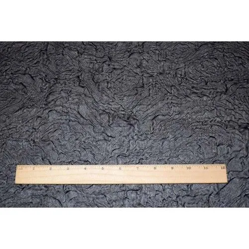 Black/Sparkle Designer Silk Blend Floral Plisse Organza Fabric