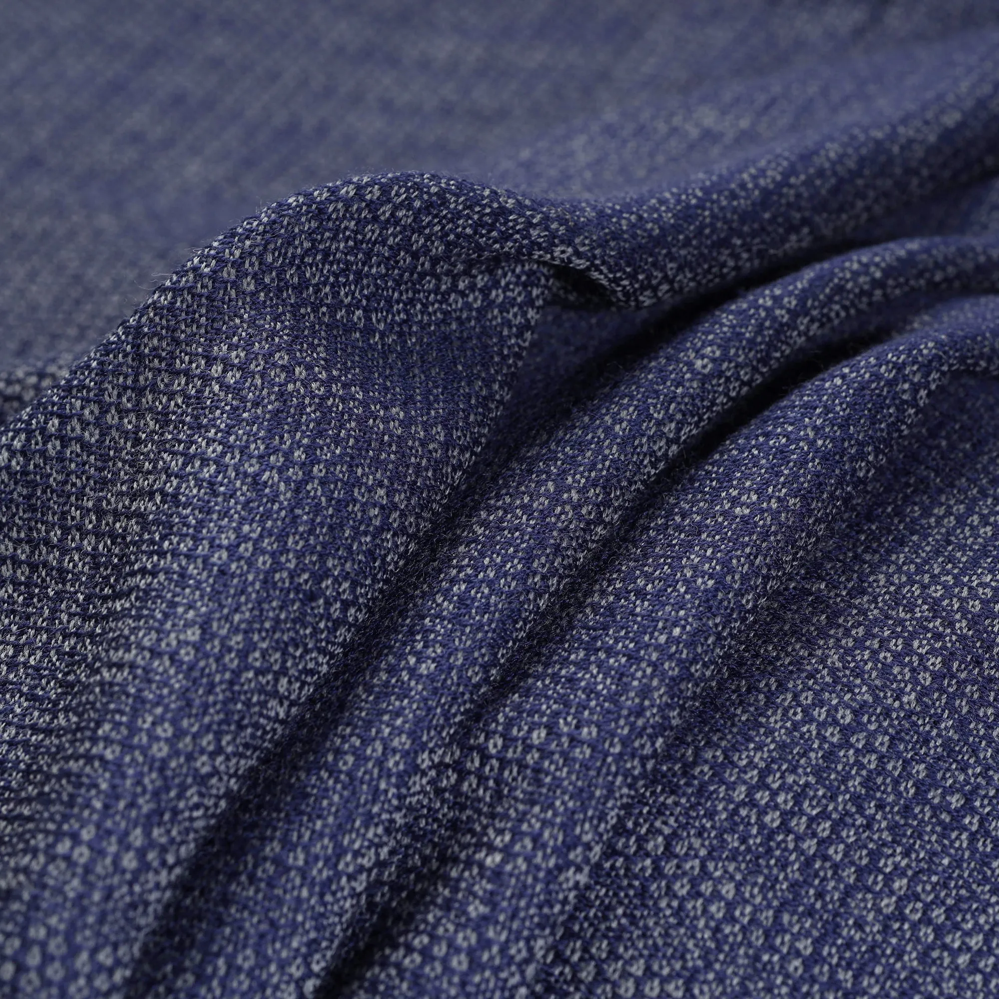 Blue - Kumaun Handwoven Merino Woolen Fabric 06