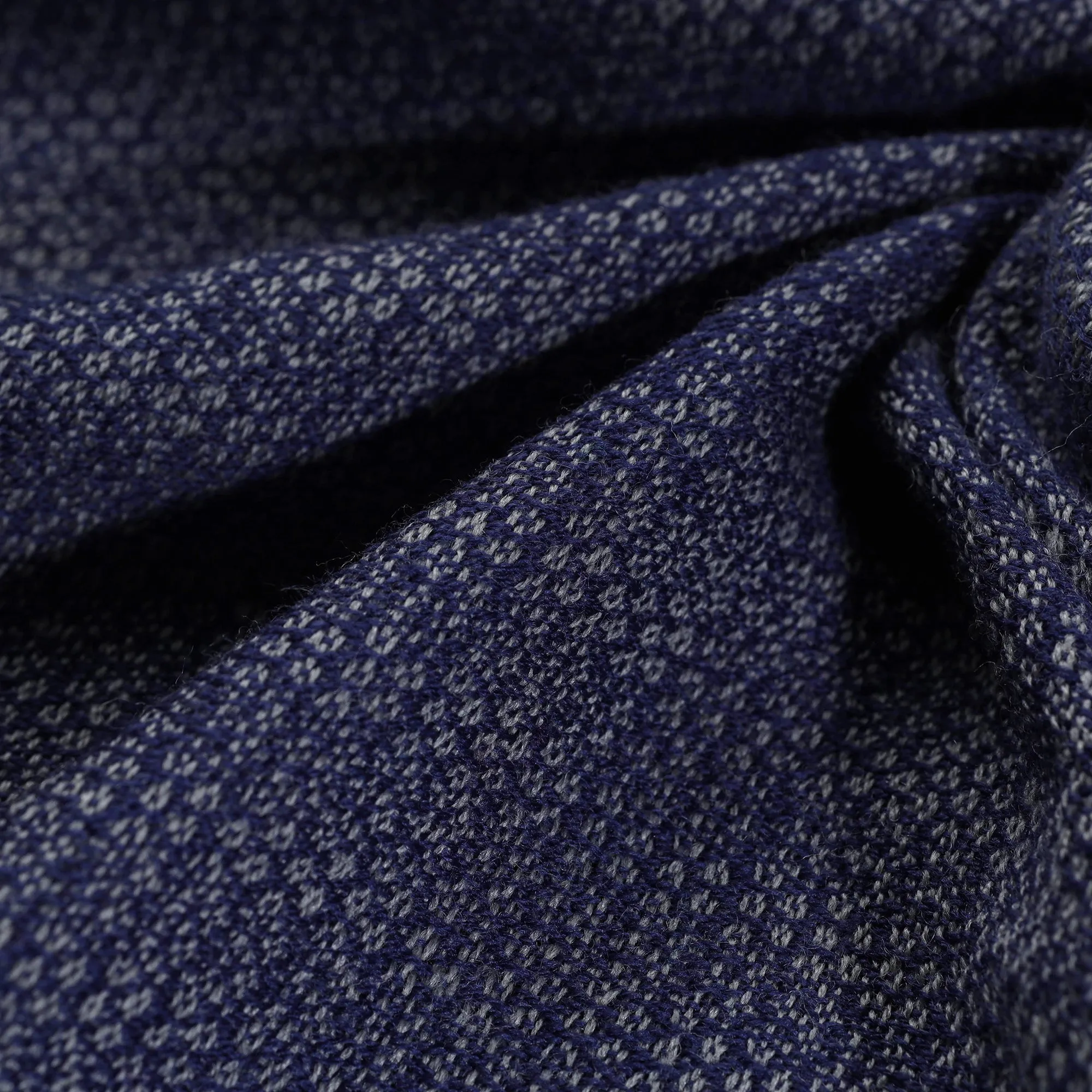Blue - Kumaun Handwoven Merino Woolen Fabric 06