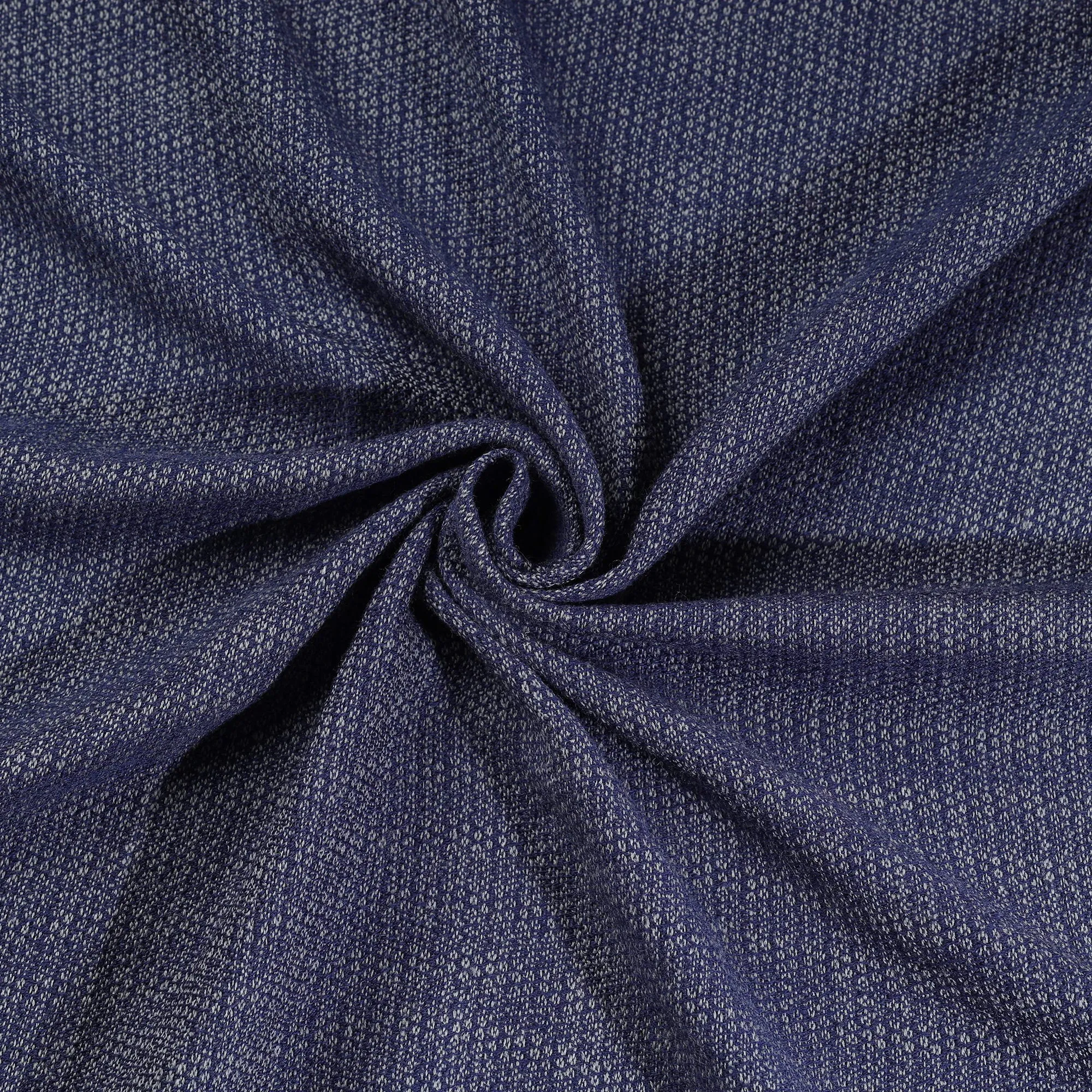 Blue - Kumaun Handwoven Merino Woolen Fabric 06