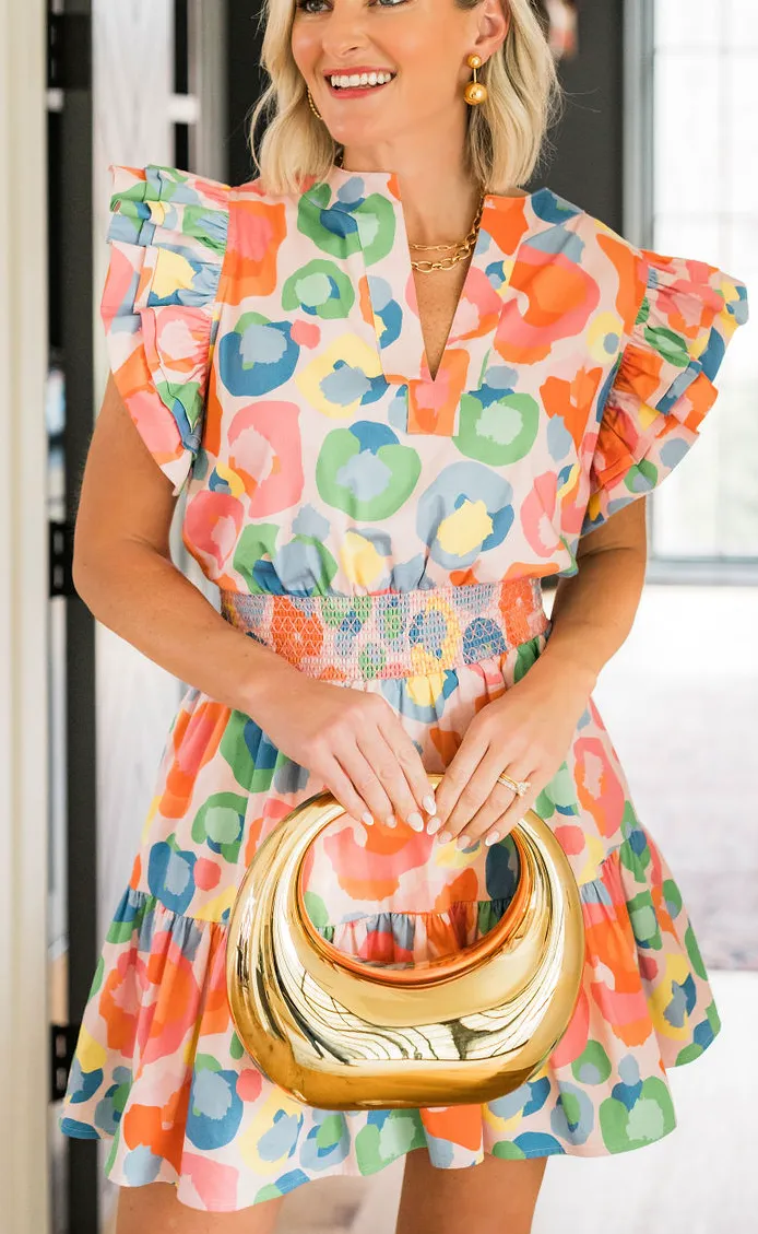Bubble Acrylic Clutch - Gold
