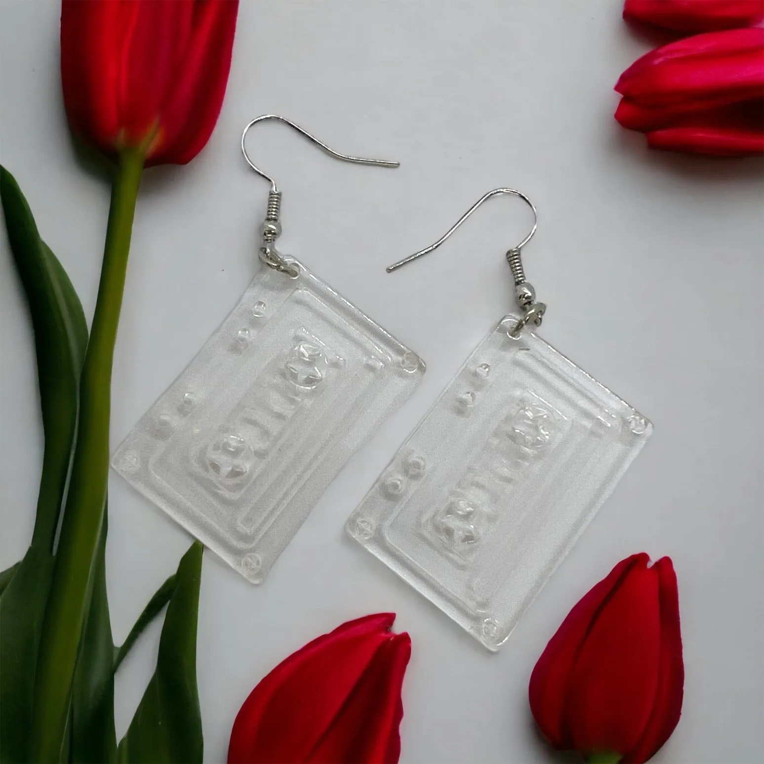 Cassette Earrings - Concert, Music Teacher, Music Gift, Eighties, Retro Jewelry, Cassette Tape, Music Fest, Music Earrings