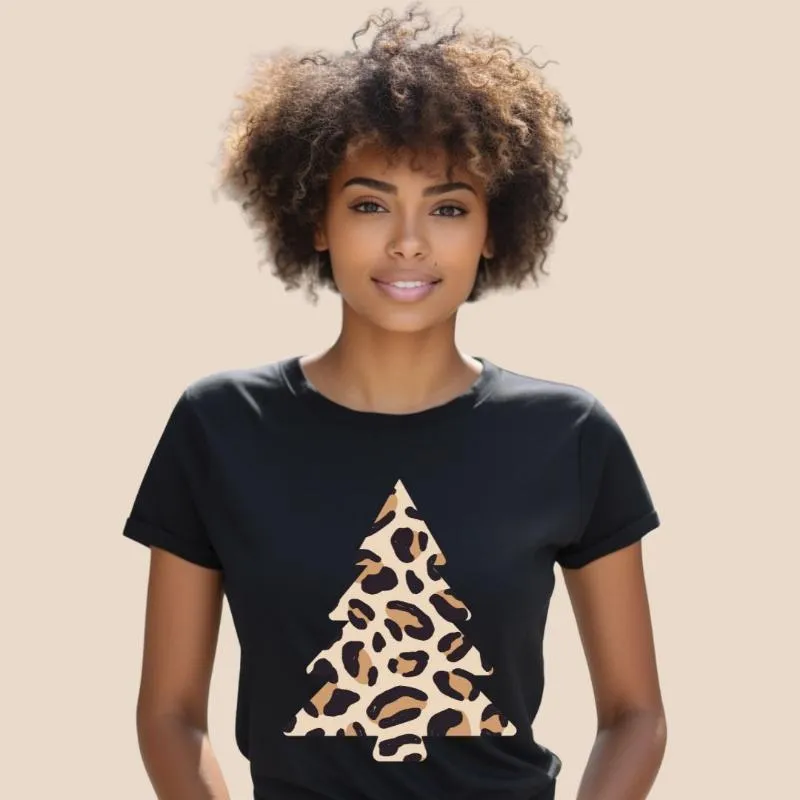 Cheetah Print Christmas Tree PNG Digital Download