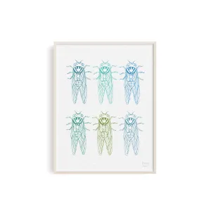 Colorful Cicadas Art Print