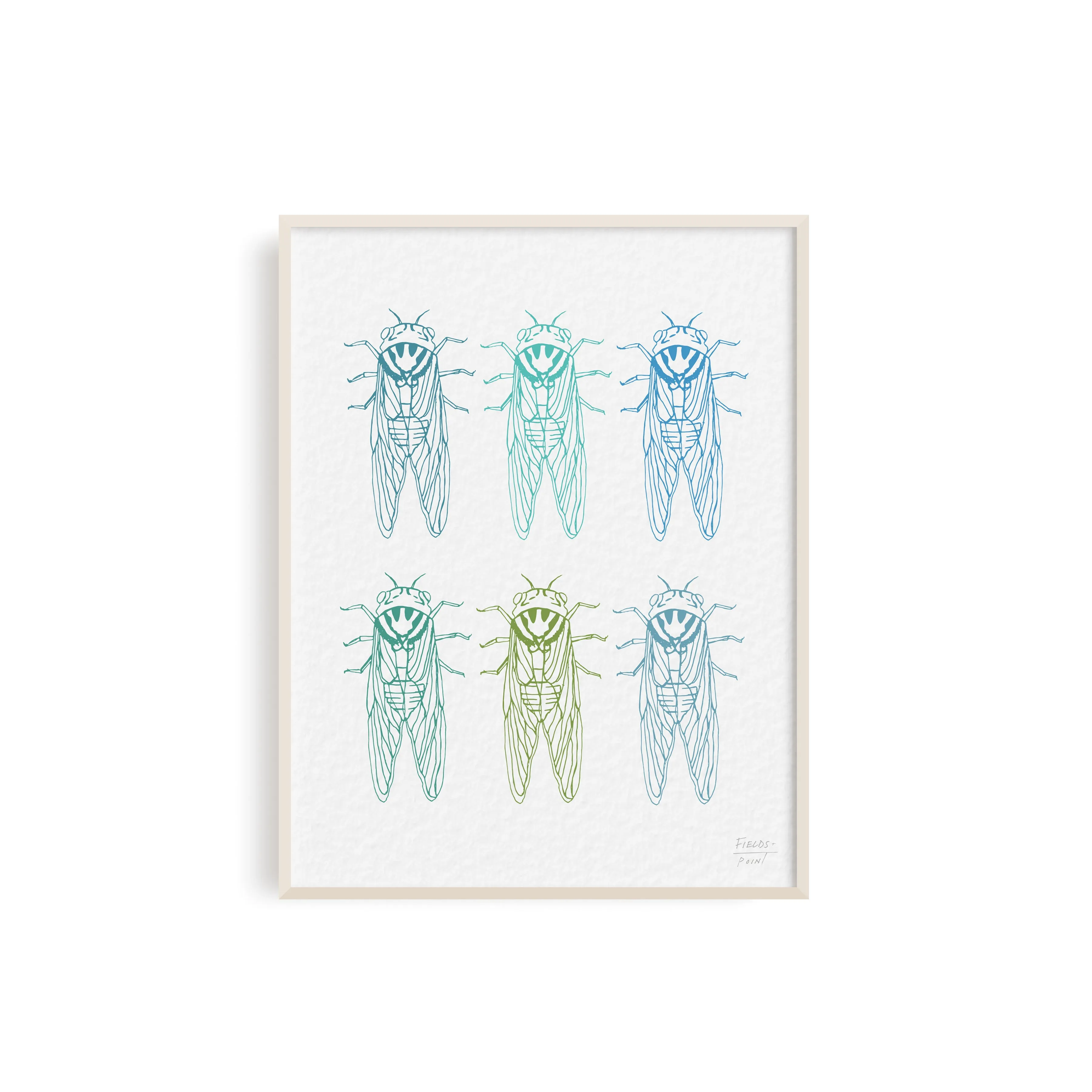 Colorful Cicadas Art Print