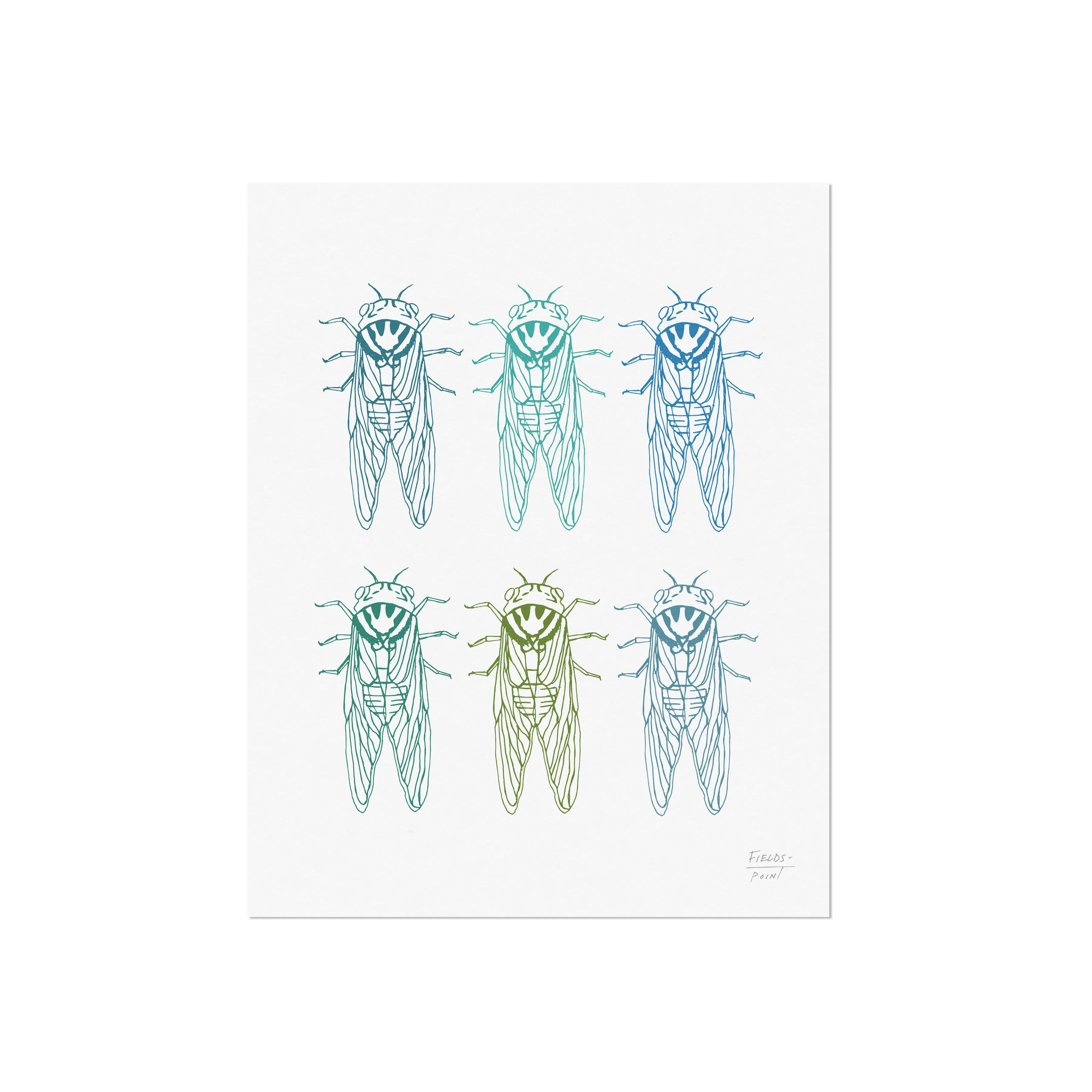 Colorful Cicadas Art Print
