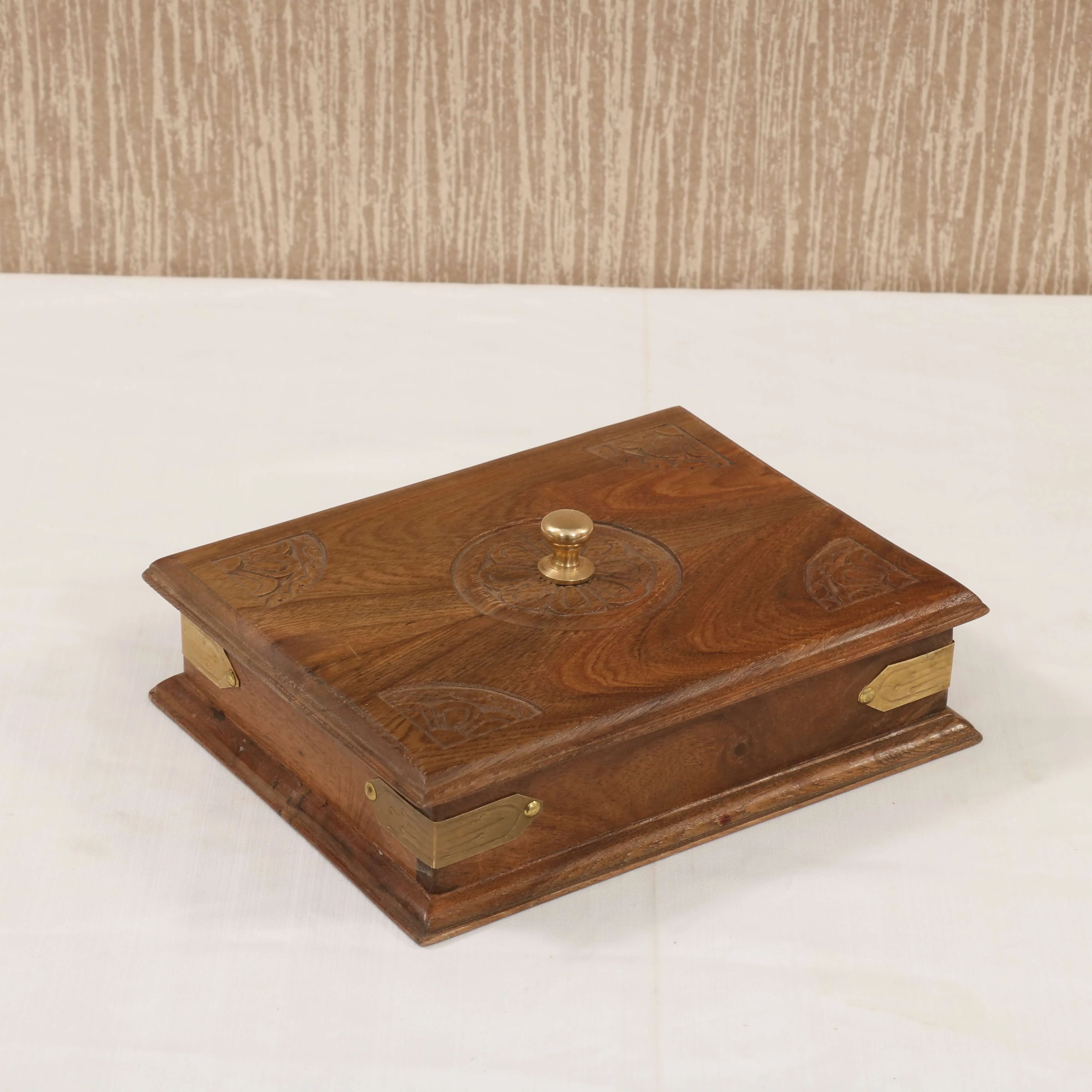 Corner Engraved Wooden Box