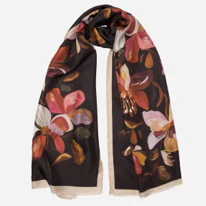 Eloisa - Large Silk Scarf - Dark Chocolate