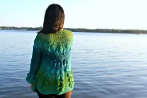 Embossed Leaves Seamless Cardigan