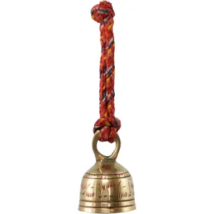 Engraved Brass Red Corded Altar Bell