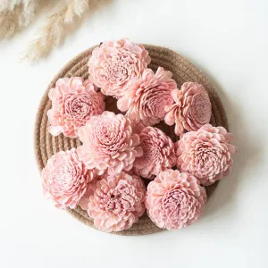 Esta Sola Wood Rose Flower (Pink) - Set Of Ten
