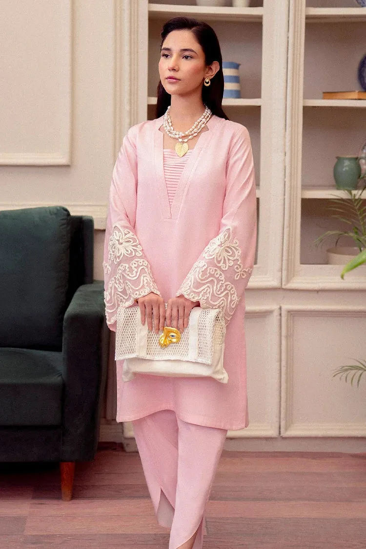 Fozia Khalid - Zarqoon Cotton Net Collection - Mora Pink