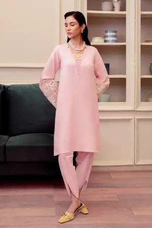 Fozia Khalid - Zarqoon Cotton Net Collection - Mora Pink