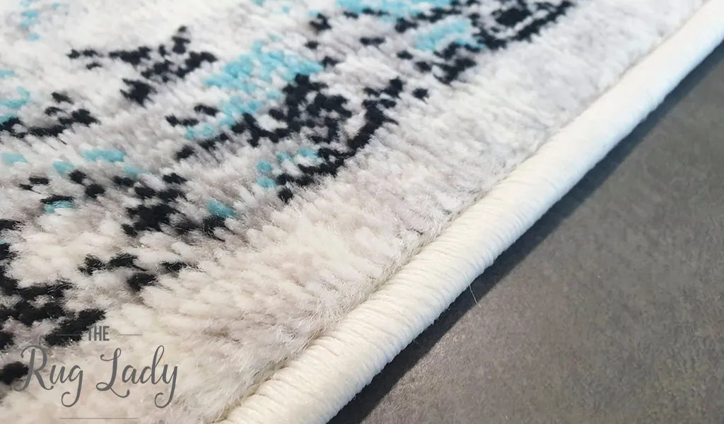 Freedom Grey Blue Medallion Pattern Rug