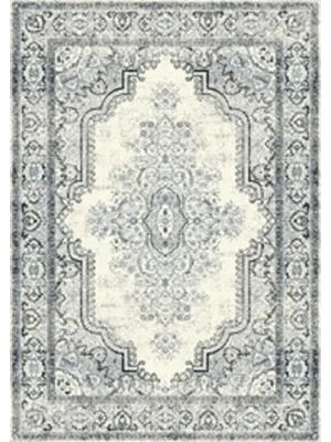 Freedom Grey Blue Medallion Pattern Rug