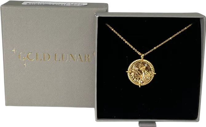 GCLD LUNAR Metallic Aquarius Engraved & Personalised Zodiac Star Sign Necklace One Size