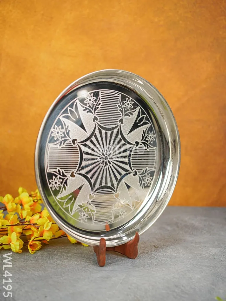 German Silver Engraved Plate - 14 inch - WL4195