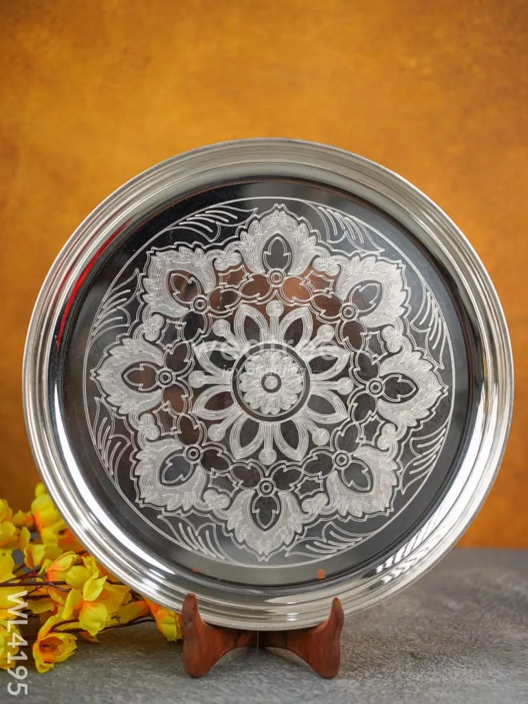 German Silver Engraved Plate - 14 inch - WL4195