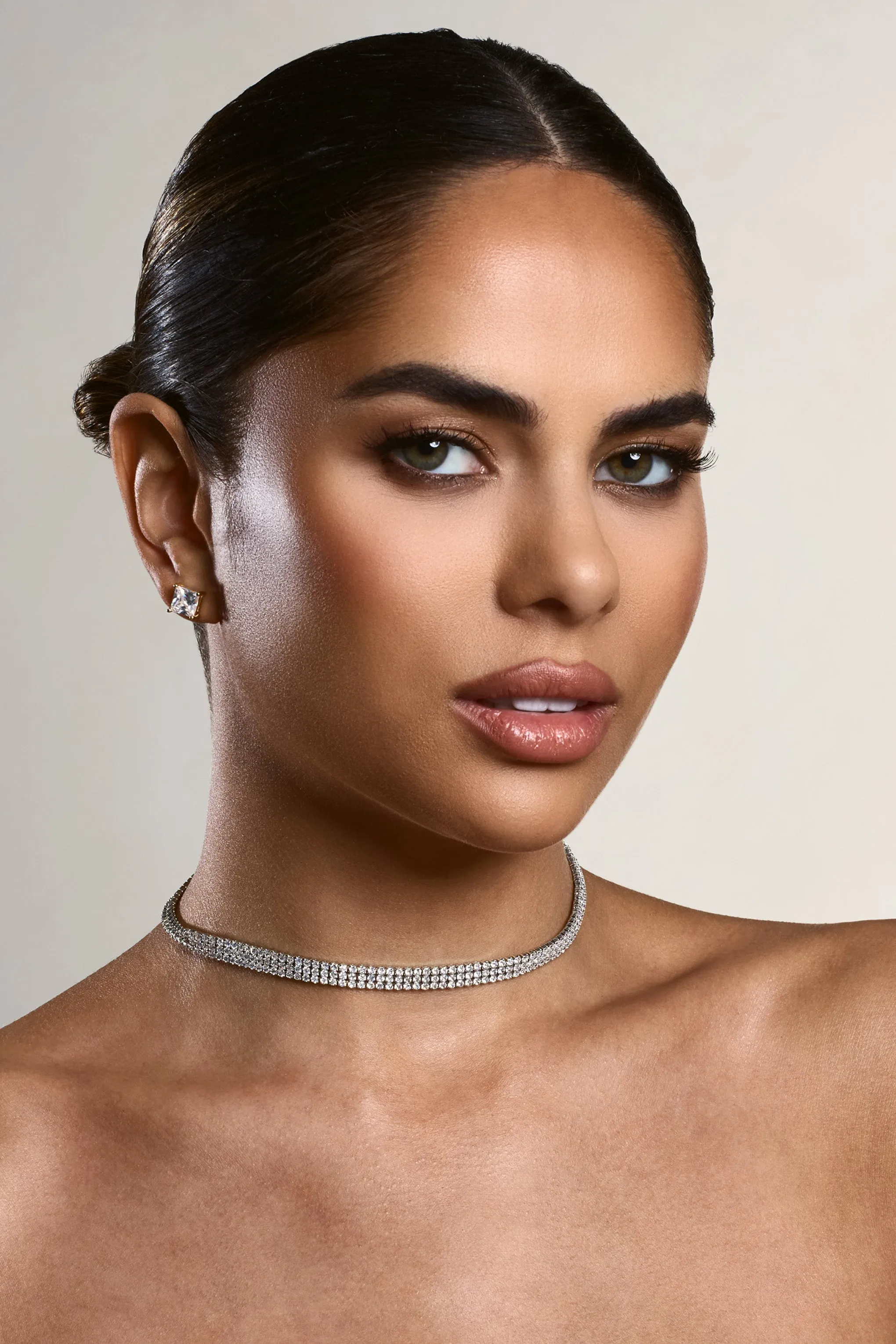 Glimmery | Silver Diamante Necklace