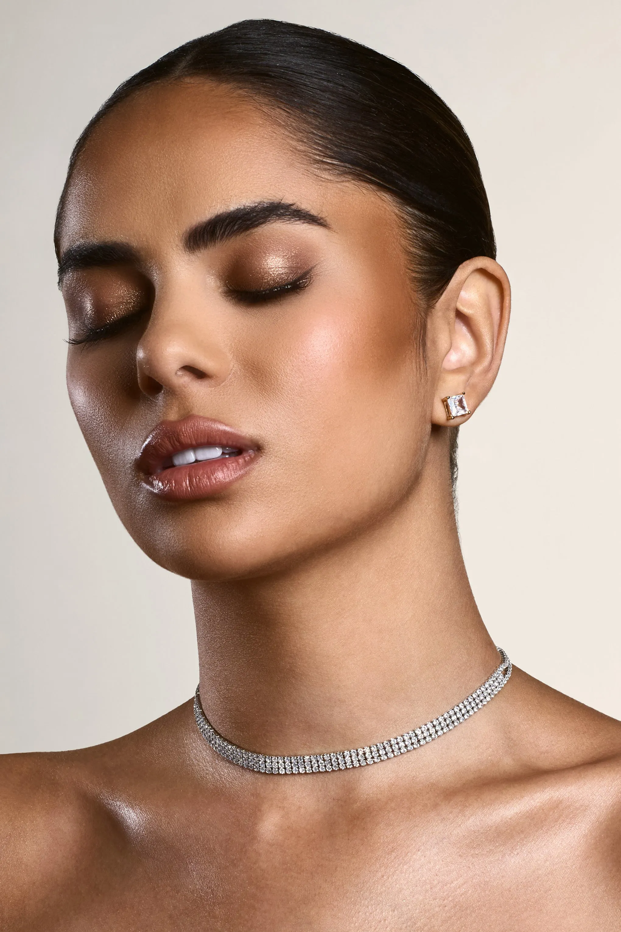 Glimmery | Silver Diamante Necklace
