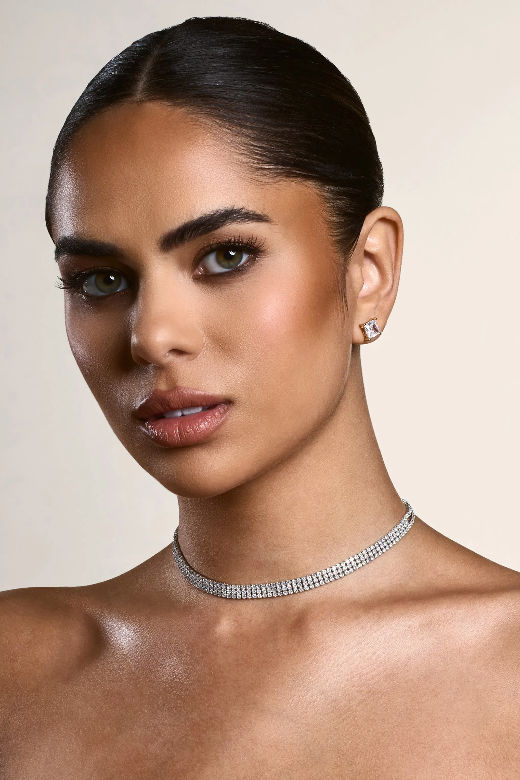 Glimmery | Silver Diamante Necklace