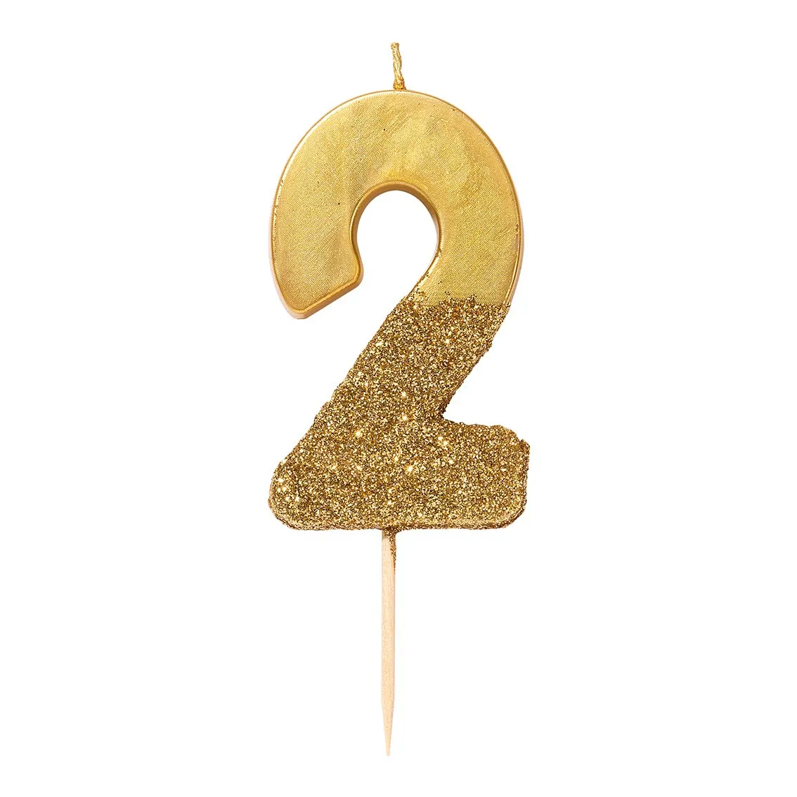 Gold Glitter Number Candle