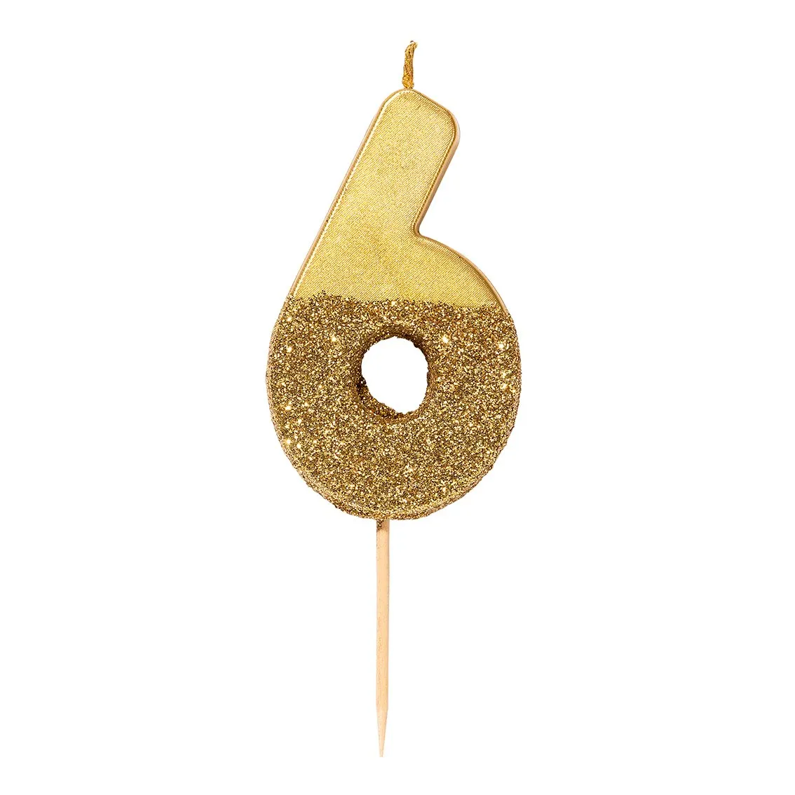 Gold Glitter Number Candle