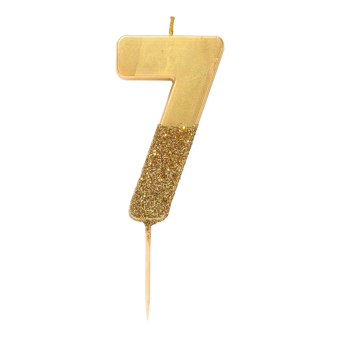 Gold Glitter Number Candle