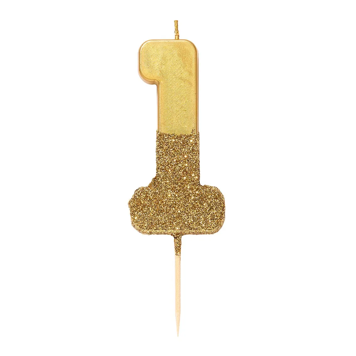 Gold Glitter Number Candle