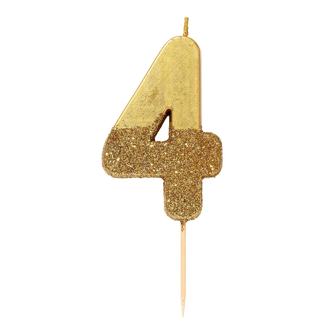 Gold Glitter Number Candle