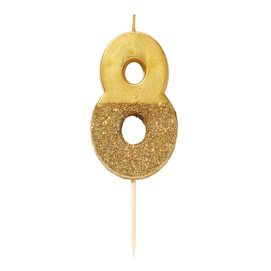 Gold Glitter Number Candle