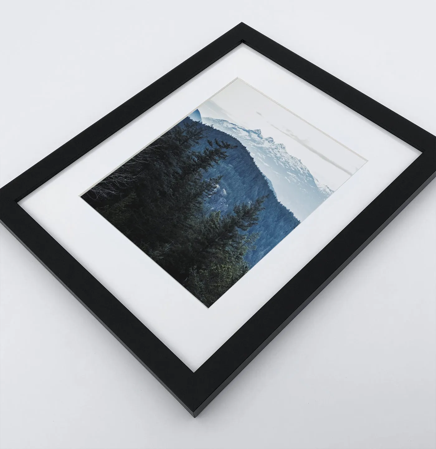 Indigo Blue Great Mountains Framed Tiptych Wall Art