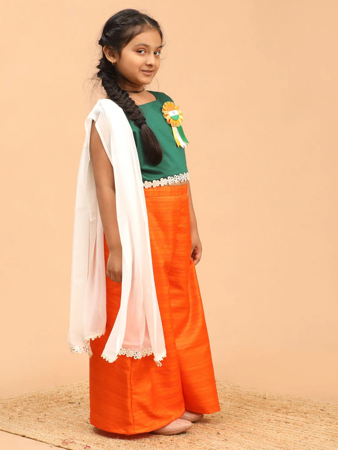 Jashvi Girl's Republic Day Special Palazzo Set