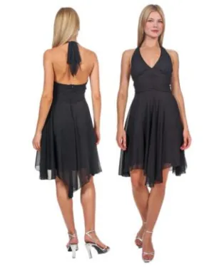 Jet Black silk chiffon fabric 54