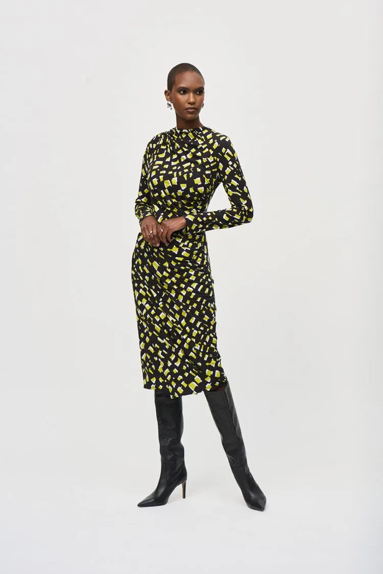 Joseph Ribkoff Rayon Jersey Abstract Print Sheath Dress