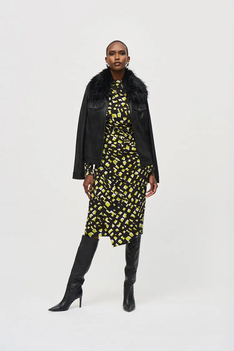 Joseph Ribkoff Rayon Jersey Abstract Print Sheath Dress