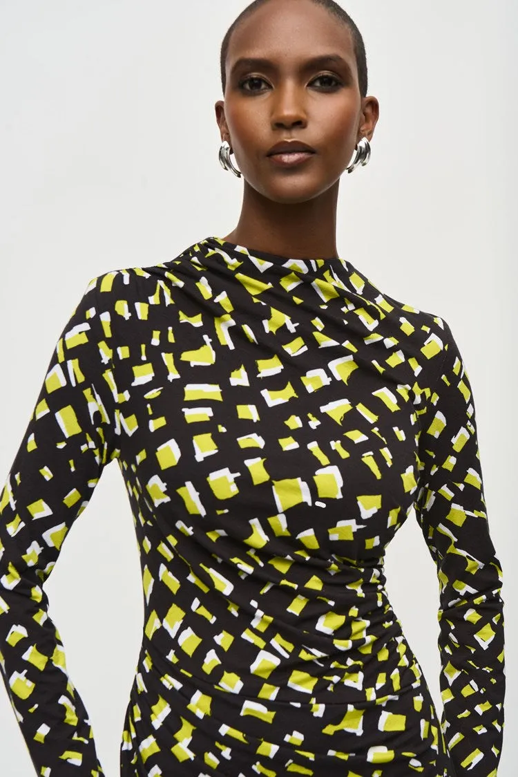 Joseph Ribkoff Rayon Jersey Abstract Print Sheath Dress